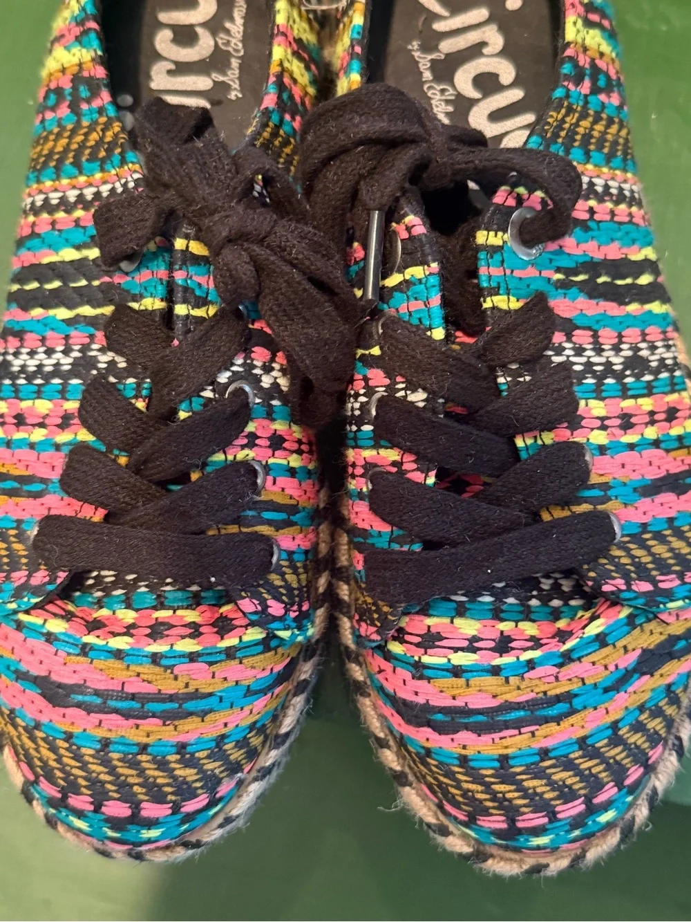 Circus by Sam Edelman Multicolor Woven Espadrille Sneakers - Black Laces